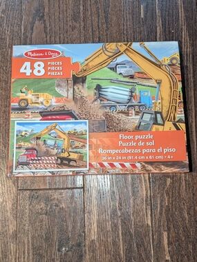 🧩3 For $25 - Melissa & Doug Construction 48 Piece Floor Puzzle *Missing 1 Pc*